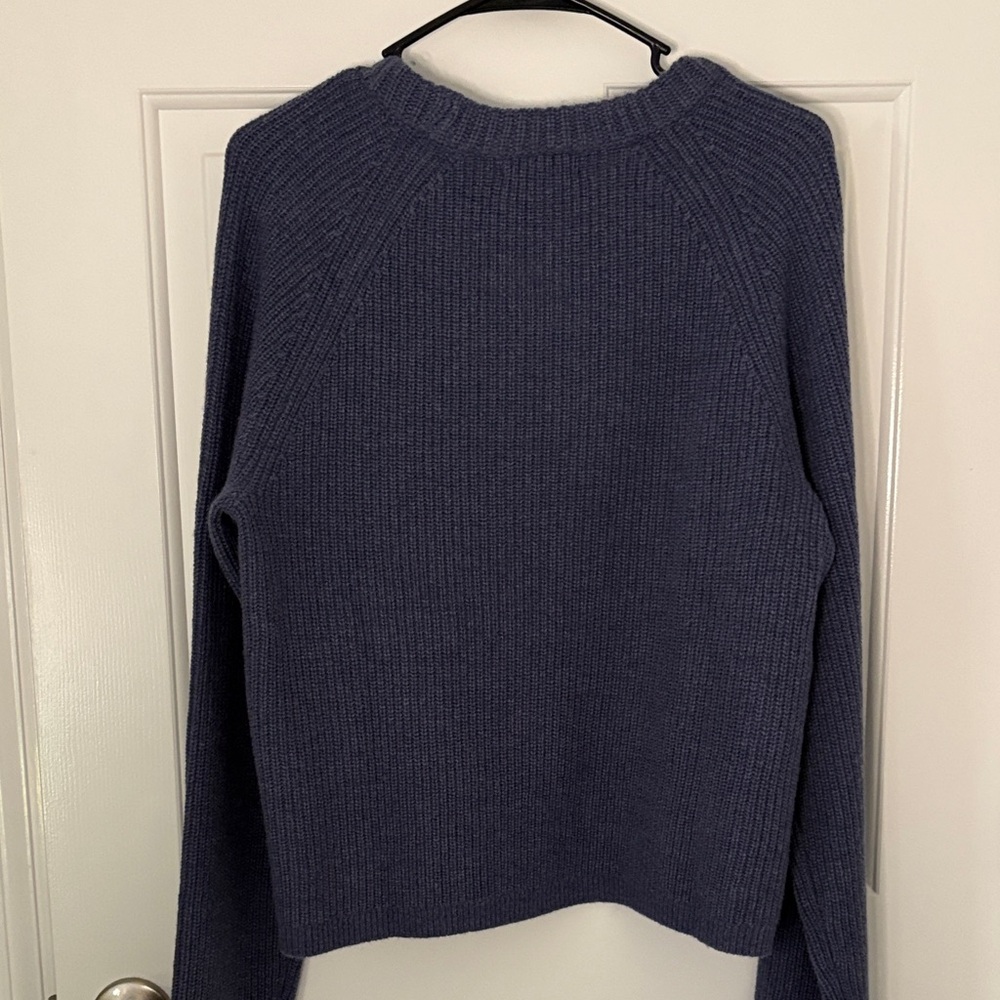 Quince Women's Navy Crew Neck Sweater - Picture 3 of 3